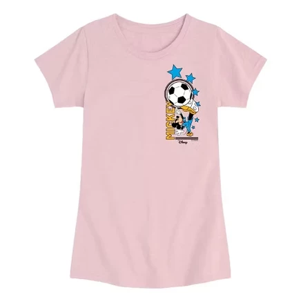Приталенная футболка с коротким рукавом и графическим рисунком Mickey Soccer heather pink