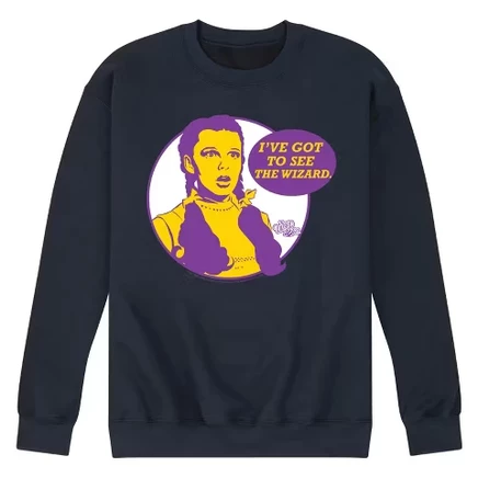 Мужская флисовая толстовка с рисунком Волшебника из страны Оз - Dorothy I've Got To See The Wizard, синяя