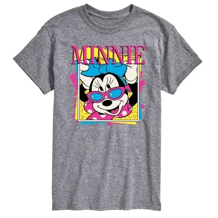 Мужская футболка в стиле ретро с коротким рукавом Minnie и графическим рисунком athletic heather