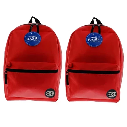Базовый рюкзак BAZIC Products®, 16 дюймов, Красный, в упаковке 2