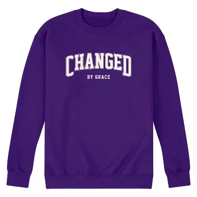 Мужская флисовая толстовка Changed By Grace Collegiate с графическим рисунком фиолетового цвета