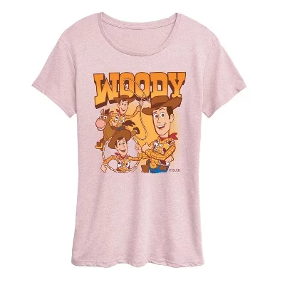 Женская футболка с коротким рукавом и графическим рисунком Woody Bootleg розового цвета