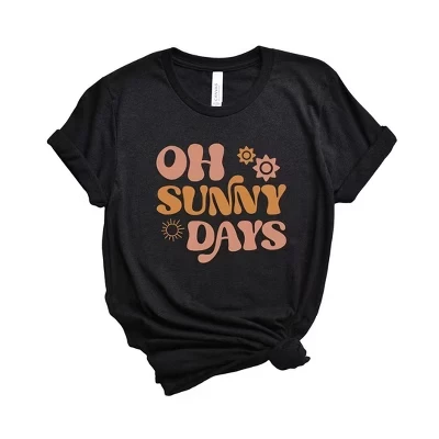 Женская футболка Oh Sunny Days с коротким рукавом и графическим рисунком черного цвета