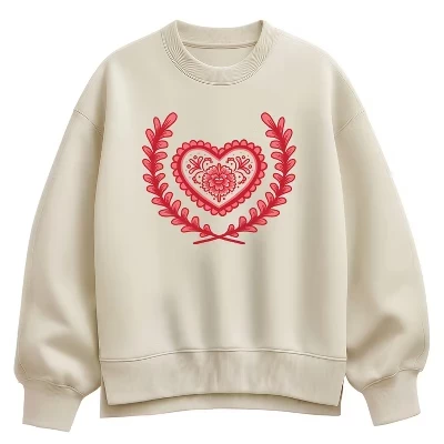 Женская толстовка Scandinavian Heart Oversize из флиса кремового цвета