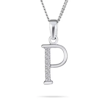 Кулон Bling Jewelry с буквой P, серебро 925, серебристый