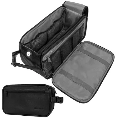 Мужская сумка для туалетных принадлежностей, набор для бритья Travel Essentials, водостойкий косметический футляр-органайзер для макияжа черного цвета