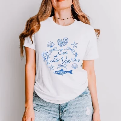 Футболка с коротким рукавом Sea La Vie Collage белого цвета