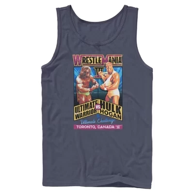Мужская майка WWE Hulk Hogan vs Ultimate Warrior, синяя