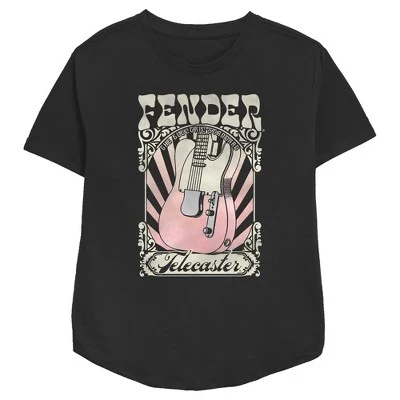 Женская футболка с постером Groovy Telecaster, черная