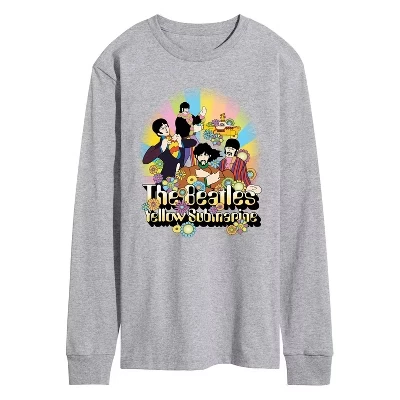 Мужской лонгслив The Beatles Submarine Flowers, меланжевый