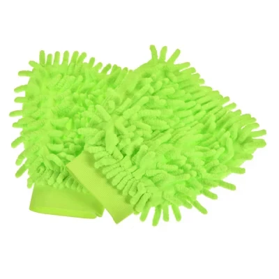 Перчатки для уборки Unique Bargains, 2 шт., микрофибра, зеленые