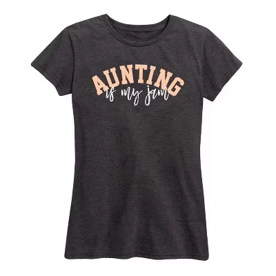 Женская футболка с коротким рукавом Aunting Is My Jam с графическим рисунком heather charcoal