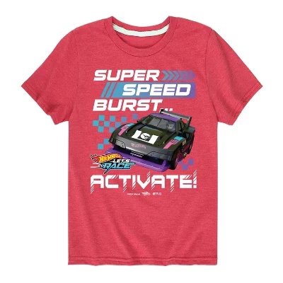 Let's Race Super Speed Burst Активирует футболку с коротким рукавом и рисунком красного цвета
