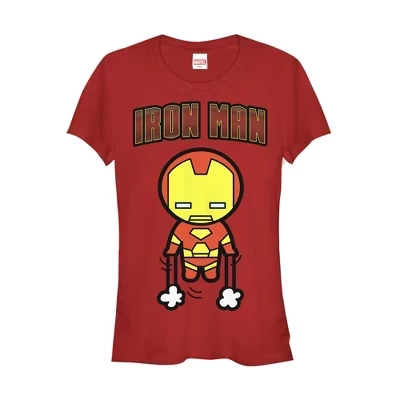 Женская футболка с героями мультфильма Kawaii Iron Man Flight для юниоров красного цвета