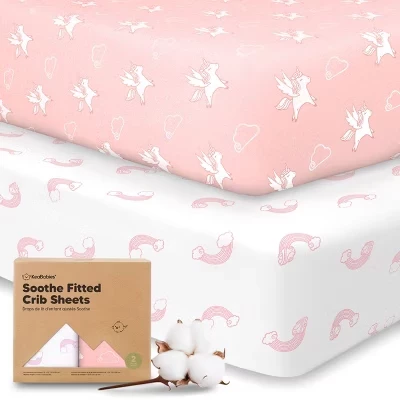 простыни для детской кроватки 2pk Soothe, нейтральные, органические, подходят для стандартного детского матраса dreamland размером 52x28 см