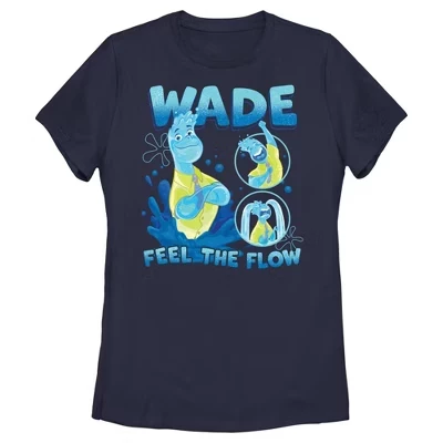Женская футболка с постером Wade Feel the Flow синего цвета