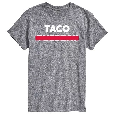 Мужская футболка с коротким рукавом Taco Tuesday с перечеркнутым рисунком athletic heather