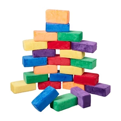 Детский набор ECR4Kids SoftZone Stack-A-Brick, 24 шт., разноцветный