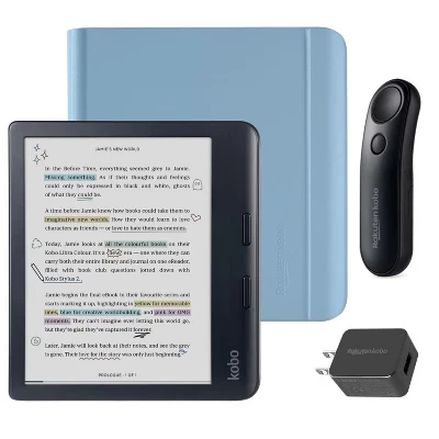 Электронная книга kobo libra colour с notebook sleepcover и пультом, темно-голубая