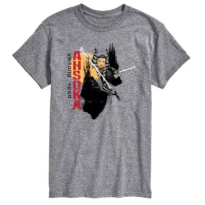 Мужская футболка Ahsoka Brush с коротким рукавом и графическим рисунком athletic heather