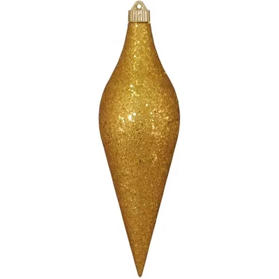 Новогодняя игрушка Christmas by Krebs удлинённая капля пластик, золотистая