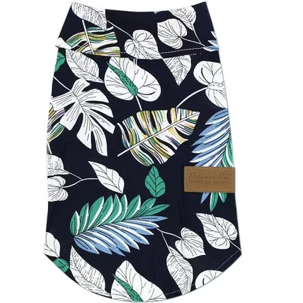Футболка для питомцев Parisian Pet Palm Leaves, сине-белая