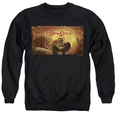 Men's  Slow Love Card Crewneck Sweatshirt black