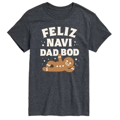Мужская футболка Feliz Navi Dad Bod с коротким рукавом и графическим рисунком heather charcoal