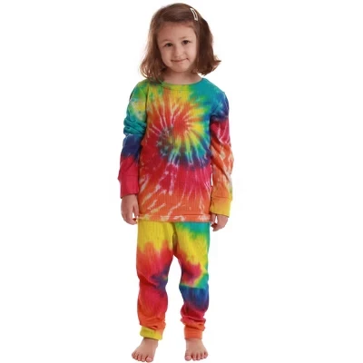 Термокомплект Tie Dye Mommy & Me, сочетающий в себе теплую одежду для сна для женщин и детей, tie dye bold brights