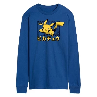 Мужской лонгслив Pokémon Pikachu Kanji, синий
