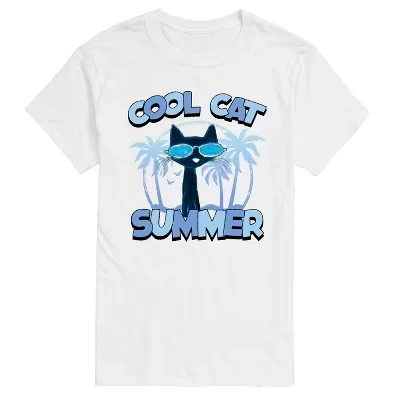 Мужская летняя футболка Cool Cat с коротким рукавом и рисунком кота, белая