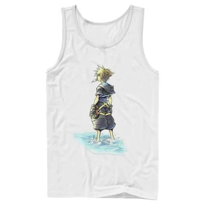Мужская майка Kingdom Hearts 1 Beach Sora, белая
