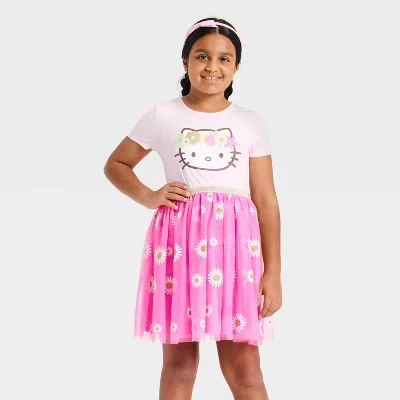 Детское платье Sanrio Hello Kitty из фатина, светло-розовое
