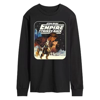 Мужская футболка с длинным рукавом и графическим рисунком Han Leia Empire наносит ответный удар, черная