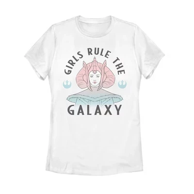 Женская футболка Queen Amidala Rule Galaxy белого цвета
