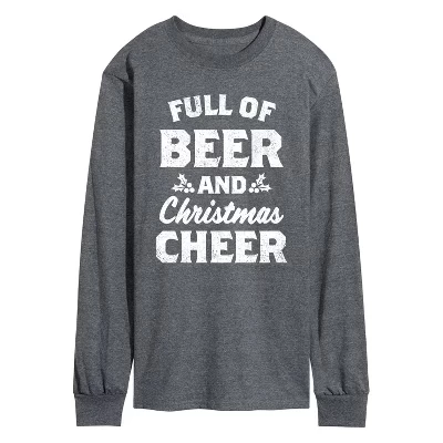 Мужская футболка с длинным рукавом Beer And Cheer с графическим рисунком heather charcoal