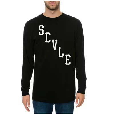 Мужская футболка с логотипом Scvle LS Graphic черного цвета