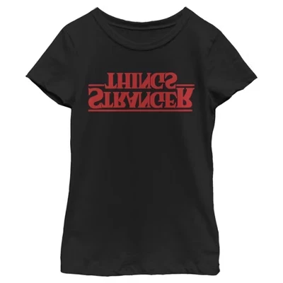 Детская футболка Stranger Things «Перевернутый мир», черная