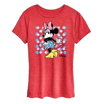 Женская футболка с коротким рукавом и квадратным рисунком Minnie Dot, красная