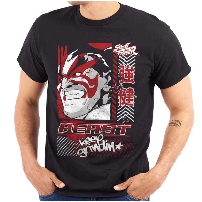 Мужская футболка Brisco Brands Street Fighter E. Honda, серая
