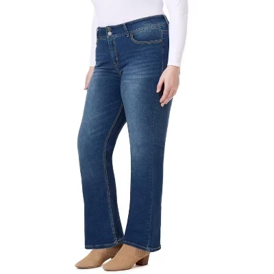 Женские джинсы со средней посадкой Insta Stretch Juniors Jeans Magic большого размера с соблазнительным вырезом и пышными формами.