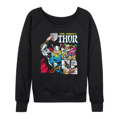 Women's -  - Panel Portrait Lightweight French Terry Wide Neck Long Sleeve Graphic Shirt black