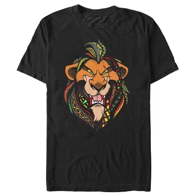 Мужская футболка с декоративной львиной гривой Lions King Artistic Roar Scar черного цвета