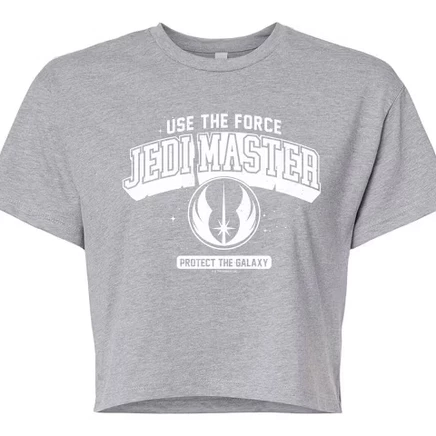 Женская укороченная футболка Star Wars Jedi Master, меланж‑серый