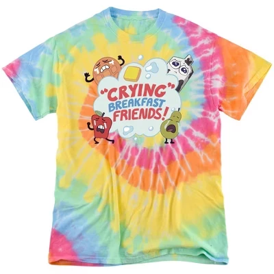 Мужская футболка Crying Breakfast Friends Tie Dye с радужной спиралью