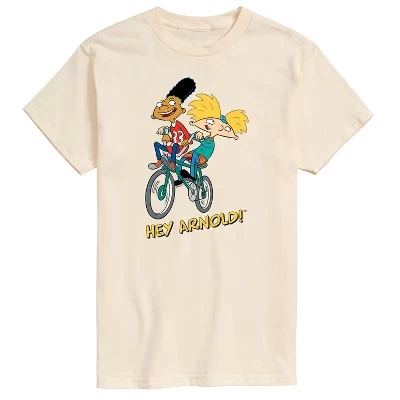Мужская футболка с коротким рукавом Arnold and Gerald on Bike кремового цвета с графическим рисунком