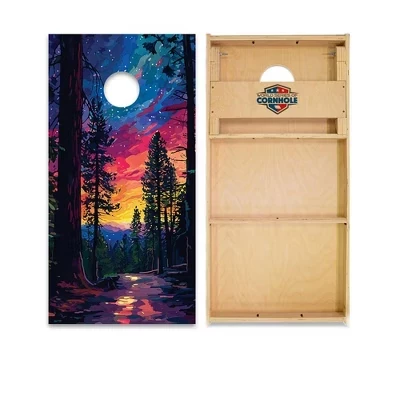 Набор досок Sequoia National Park 2x4 Cornhole | Включает в себя (2) доски, (8) Сумки и дополнительные аксессуары, а также чехол и подсветку