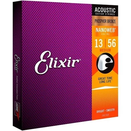 Струны Elixir NANOWEB для акустической гитары, средние