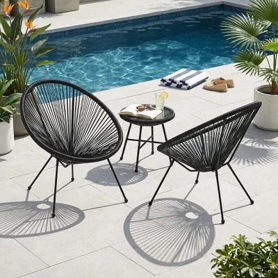 Кресла ModernLuxe Acapulco Anson, 2 шт., черные