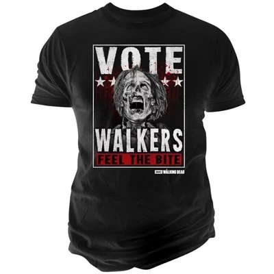 Мужская футболка с графическим рисунком Vote Walkers черного цвета